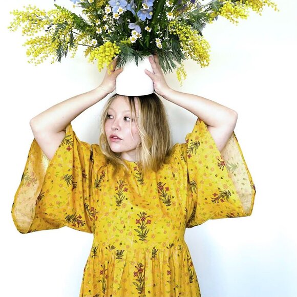 Yellow floral summer dress - Picture 4 of 5
